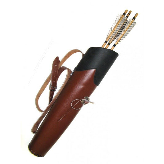 MAC Leather Back Quiver /w Metal Brooch