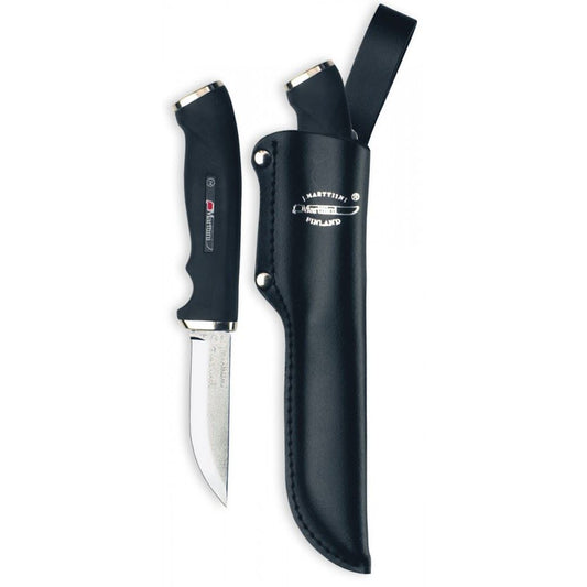Marttiini Soft Grip Big Silver Carbinox Knife & Leather Sheath