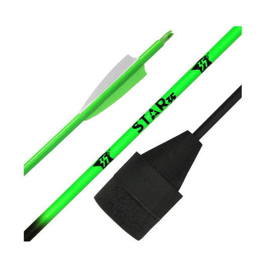 Mybo Star 35 Premium Fibreglass Arrows - Neon Green - (3pk) Foam Tipped