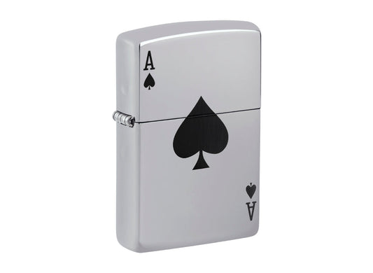 Zippo Lucky Ace Lighter - High Polish Chrome