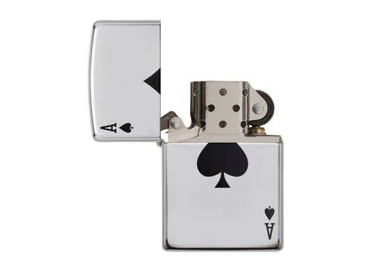 Zippo Lucky Ace Lighter - High Polish Chrome