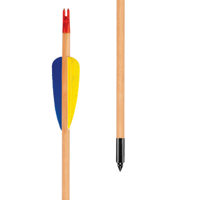 EK Archery Natural Feather Wooden Arrows - BULK BUY (120)