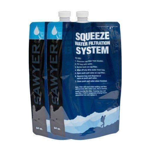 Sawyer Filter 2 Litre Squeezable Pouches Set 2-Prepping Gear-BushcraftLab