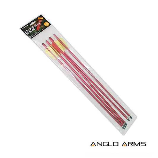 16" Inch Aluminium Crossbow Bolts 5 Pack Red