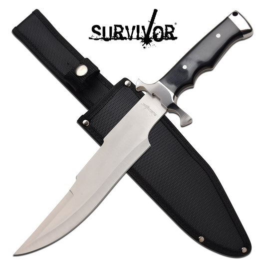Survivor Survival Knife, Black Pakkawood Handle K-SV-FIX010BK