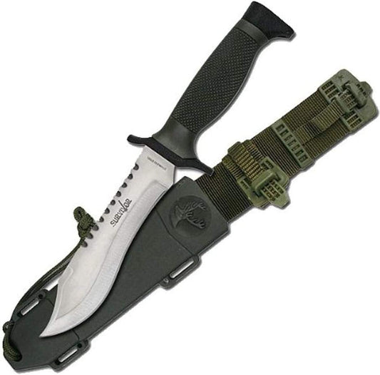 Survivor 12" Survival Knife - Recurved Blade with Sawback SV-HK-6001S