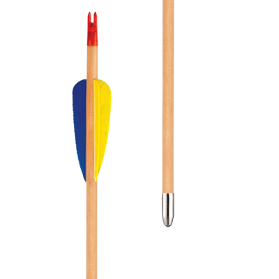 EK Archery Natural Feather Wooden Arrows - BULK BUY (120)