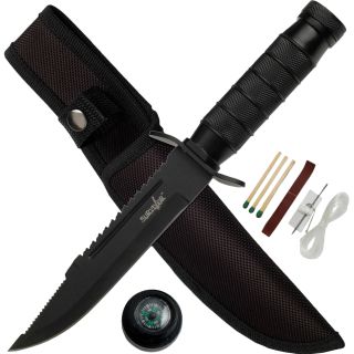 Survivor 9.5" Survival knife with Survival Kit - Black SV-HK-695B