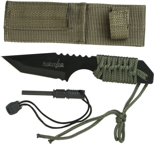 Survivor Paracord Wrapped Survival Knife HK-106320
